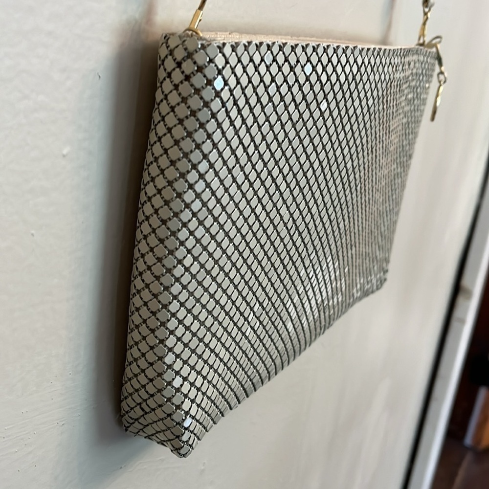 Vintage 1980s Metal Mesh Clutch Shoulder Bag 10"x6" - Picture 5 of 17